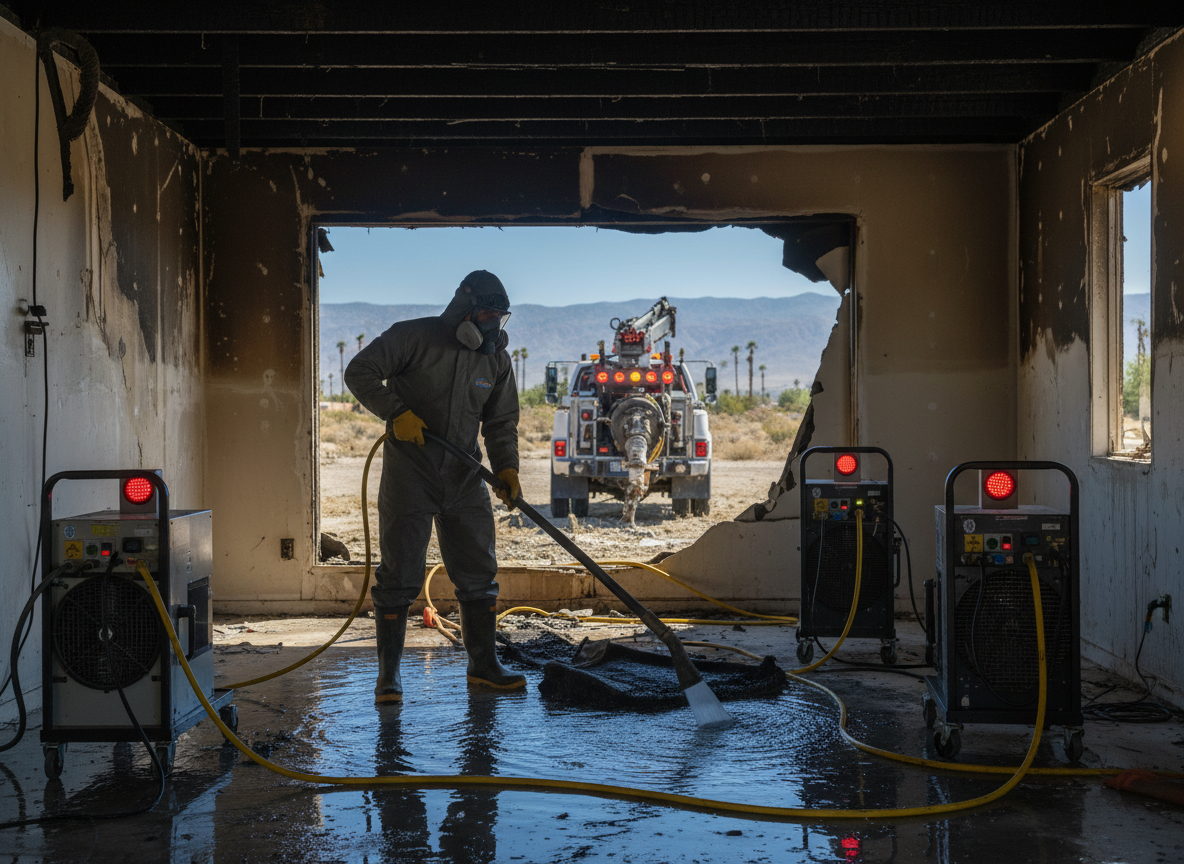 Water Damage Remediation After Fire in North Palm Springs, CA